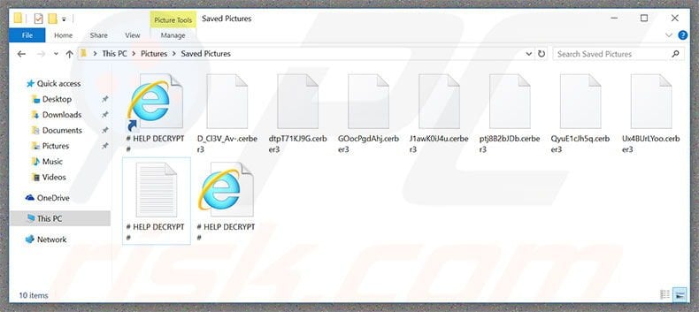 Cerber3 ransomware encrypting victim's files