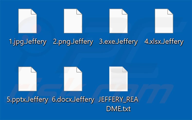 Files encrypted by Jeffery ransomware (.Jeffery extension)