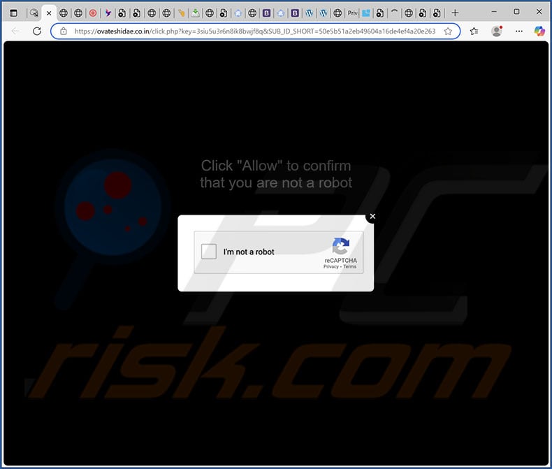 ovateshidae.co[.]in pop-up redirects